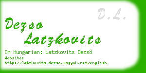 dezso latzkovits business card